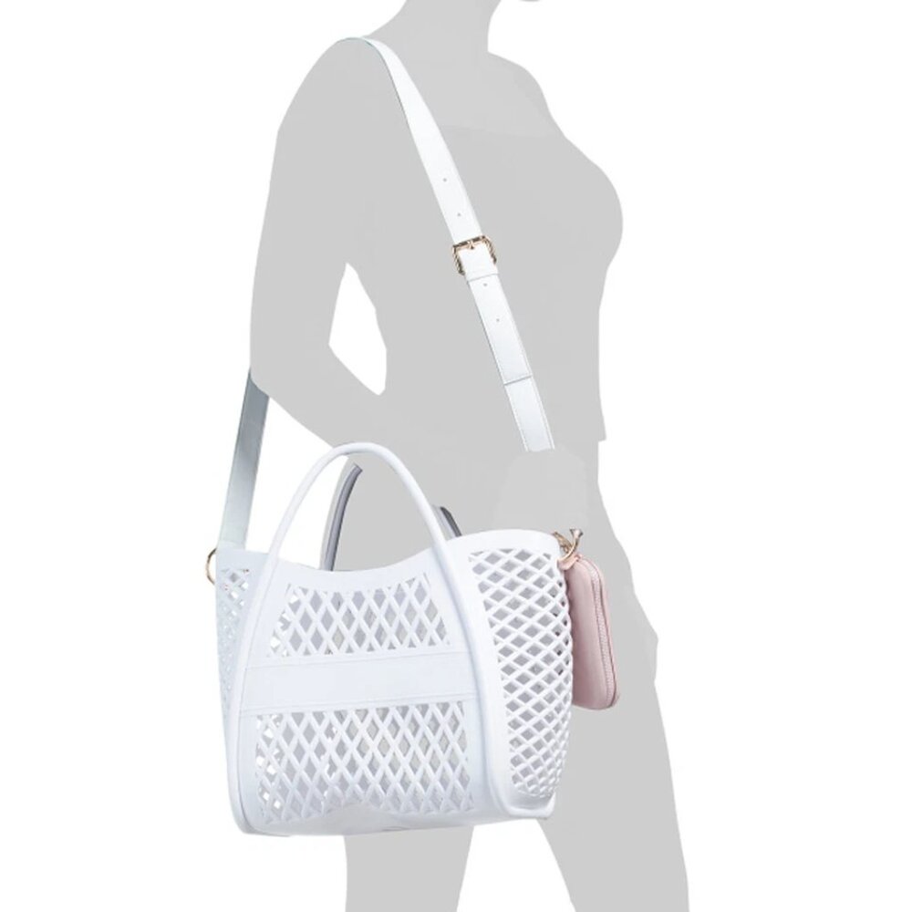 NEW Nanette Lepore White Silicone Tote